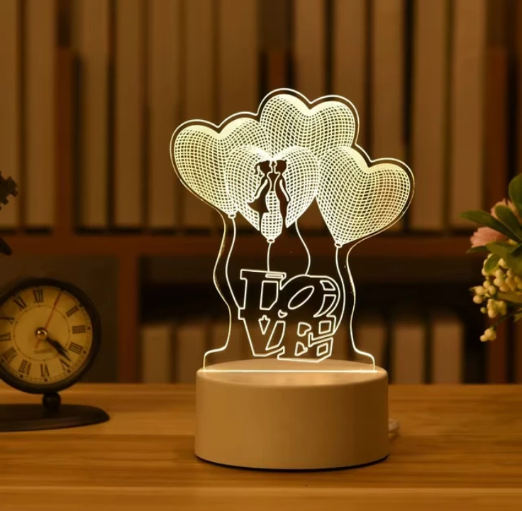 la lampe LED 3D Ours Romantique veilleuse